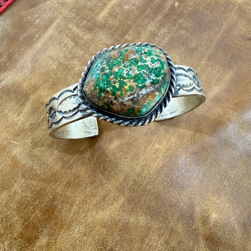 Turquoise and Sterling Silver Cuff Bracelet - Chimney Butte